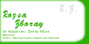 rozsa zboray business card